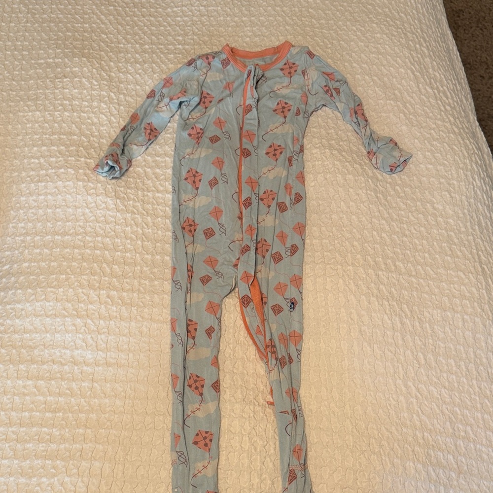 Kicker Pants Kite Print One Piece Pajama - Blue and Pink